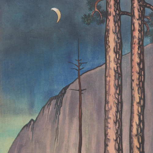 Chiura Obata, Evening Moon, Yosemite, California, from the World Landscape Series, 1930
