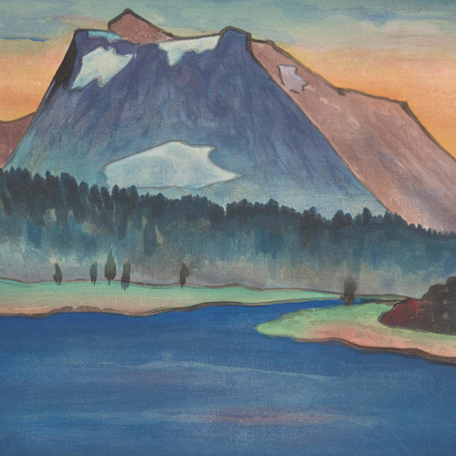 Chiura Obata, Sundown at Tioga, Tioga Peak, High Sierra, California, 1930
