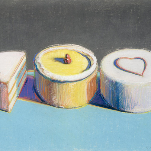 Wayne Thiebaud, Two and One-Half Cakes, 1972
