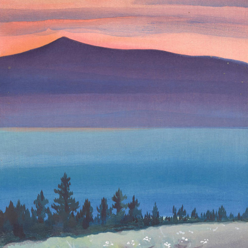 Chiura Obata, Evening Glow of Mono Lake, Mono Mill, High Sierra, USA, 1930
