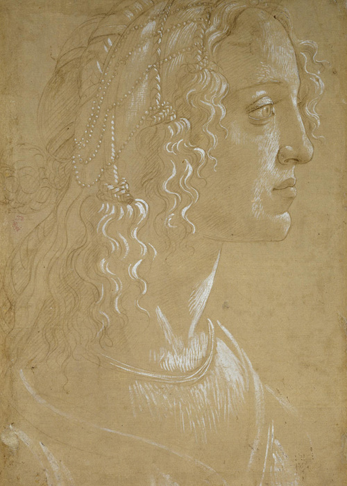 Sandro Botticelli, Study for the Portrait of a Lady (Simonetta Vespucci) (recto), ca. 1480