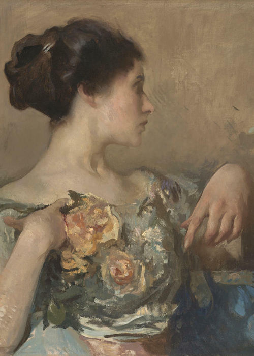 Edmund Charles Tarbell, Woman with a Corsage (Katharine Finn), 1911