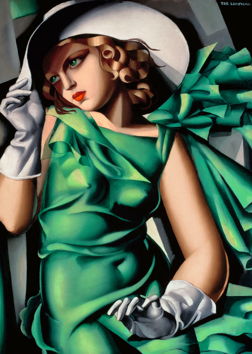 Tamara de Lempicka, Young Woman in Green (Young Woman with Gloves), ca. 1931