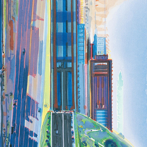 Wayne Thiebaud, Hill Street, 1987