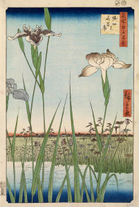 Utagawa Hiroshige - Irises at Horikiri, 1857