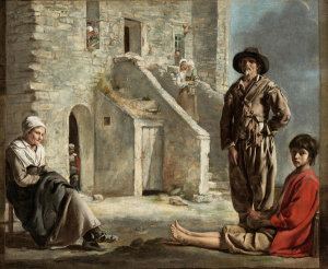 The Brothers Le Nain - Peasants before a House, ca. 1640