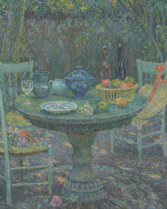 Henri Le Sidaner - Table in the Garden, 1921