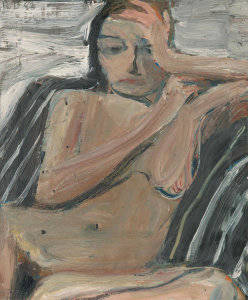 Richard Diebenkorn - Nude on Black and White Stripes, 1962