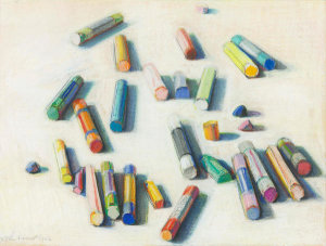 Wayne Thiebaud - Various Pastels (Pastel Scatter), 1972