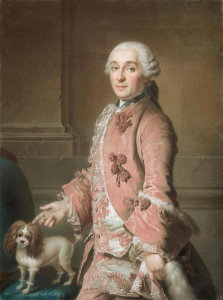 Jean-Étienne Liotard - Portrait of a Man and His Dog, possibly Philippe Basset de la Marelle, ca. 1746–1750