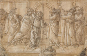 Sandro Botticelli - The Devout People of Jerusalem at the Gates (Design for a Pentecost), ca. 1500–1505