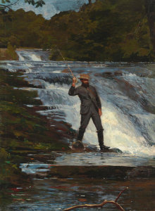Winslow Homer - The Angler (Casting in the Falls), ca. 1874