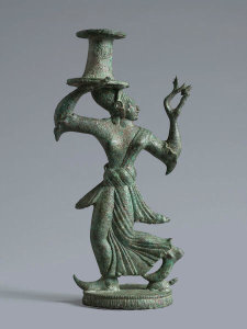 Etruscan - Candelabrum stand of a dancing maenad, 6th century BC