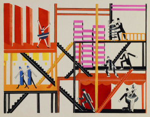 Alexandra Exter - Operetta I, pl. 6 from the set, Décors de théâtre (Stage Sets), 1930