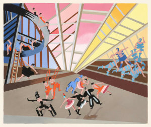 Alexandra Exter - Revue, pl. 10 from the set, Décors de théâtre, 1930