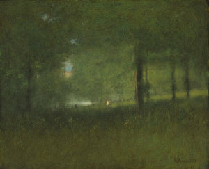 George Inness - A Glimpse of the Lake, 1888