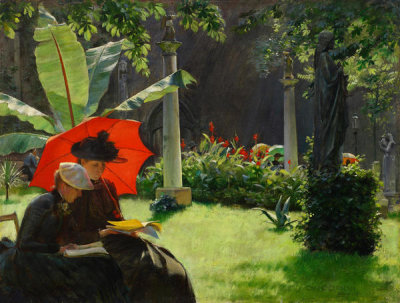 Charles Courtney Curran - Afternoon in the Cluny Garden, 1889