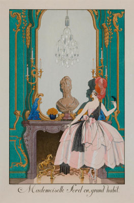 Georges Barbier - Mademoiselle Sorel en grand habit, 1920