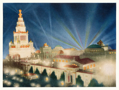 Pacific Novelty Co. - The Tower of Jewels and Central Exhibit Palaces Illuminated