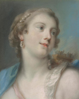 Rosalba Carriera - Portrait of a Lady as Diana, ca. 1720