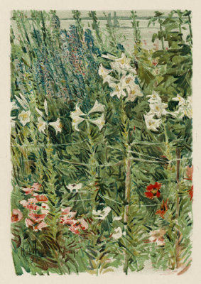 Childe Hassam - Larkspur and Lilies, ca. 1894