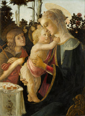 Sandro Botticelli - The Virgin and Child with the Young Saint John the Baptist (“Madonna of the Rose Garden”), ca. 1465–1470