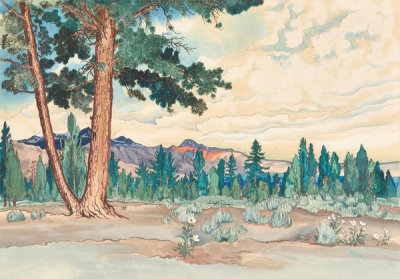 Chiura Obata - Morning at Mono Lake, High Sierra, California, 1930