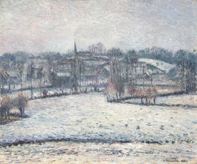 Camille Pissarro - Snow Scene at Éragny (View of Bazincourt), 1884