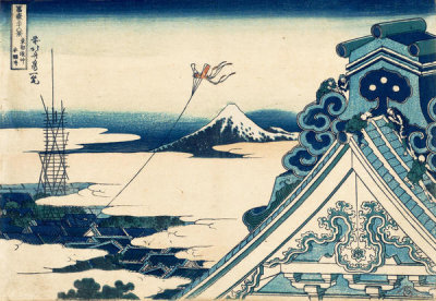 Katsushika Hokusai - Fuji from the Hongan Temple at Asakusa in Edo, ca. 1830–1832
