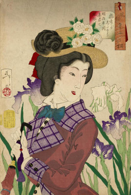 Tsukioka Yoshitoshi - The Appearance of an Upper-Class Wife of the Meiji Era, from the series Thirty-Two Customs and Manners, 1888