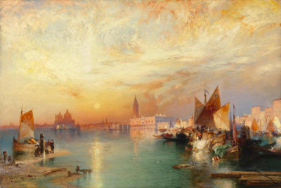 Thomas Moran - Sunset Santa Maria and the Ducal Palace, Venice, 1902
