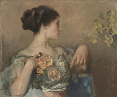 Edmund Charles Tarbell - Woman with a Corsage (Katharine Finn), 1911