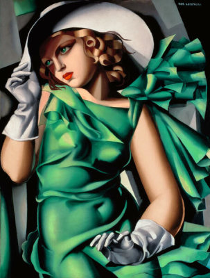 Tamara de Lempicka - Young Woman in Green (Young Woman with Gloves), ca. 1931