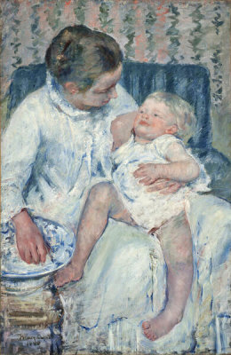 Mary Cassatt - Mother About to Wash her Sleepy Child, 1880