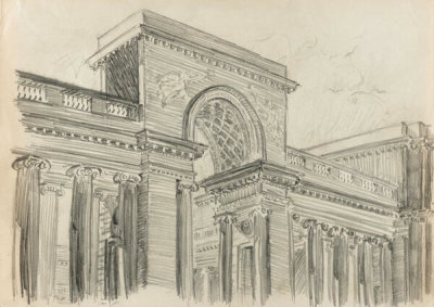 George Applegarth - California Palace of the Legion of Honor front façade, ca. 1924