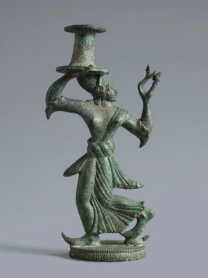 Etruscan - Candelabrum stand of a dancing maenad, 6th century BC