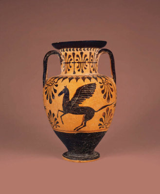 Close to the Painter of the Dancing Satyrs - Neck amphora, Etruscan, ca. 490 BC