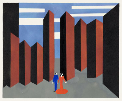 Alexandra Exter - Othello, Act II (Shakespeare), pl. 2 from the set, Décors de théâtre, 1930