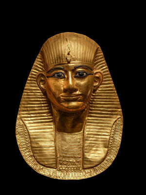 Egypt, Third Intermediate Period - Golden funerary mask of Amenemope, Dynasty 21, reign of Amenemope